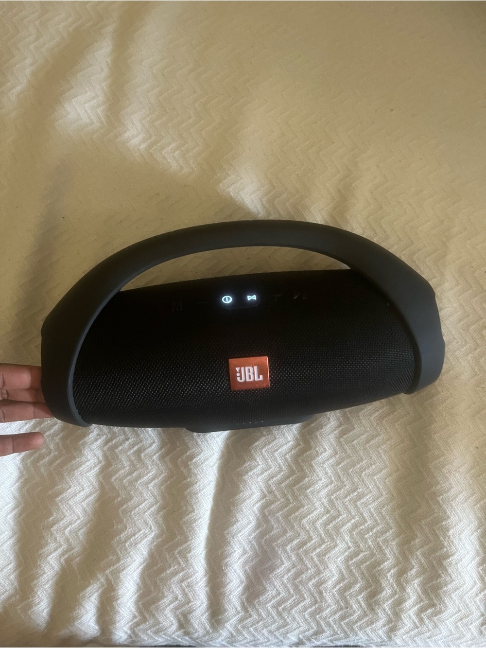 JBL Black Portable Bluetooth Speaker with Gray Handle